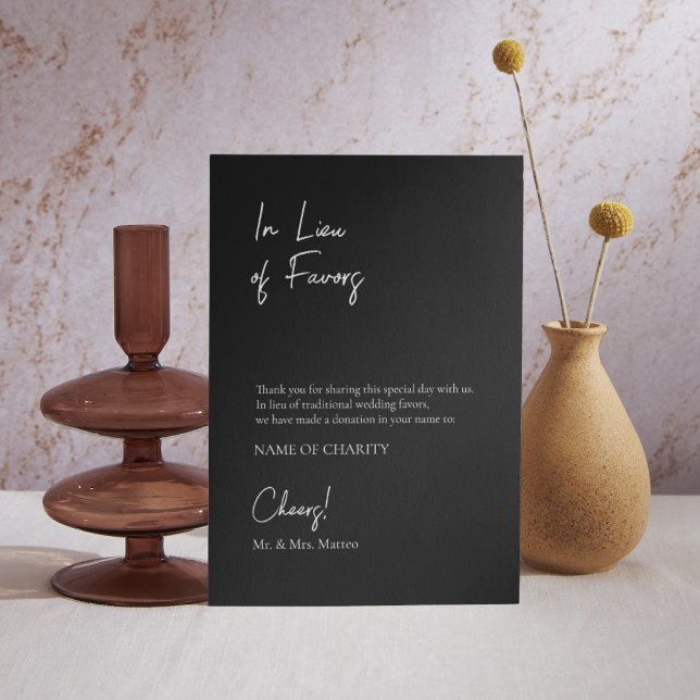 In Lieu favors Öko Friendly Custom Wedding Sign Poster (Von Creator hochgeladen)