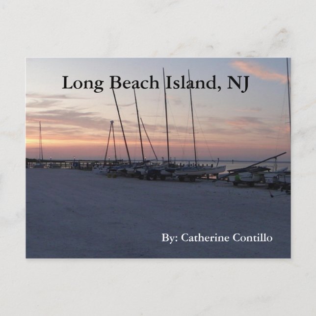In Long Beach Island NJ an der Bucht Postkarte (Vorderseite)