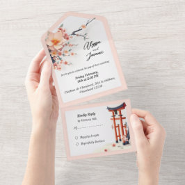 In Love Blossoming Under the Cherry Trees All In One Einladung