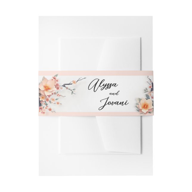 In Love Blossoming Under the Cherry Trees Einladungsbanderole (Vorderseite Beispiel)