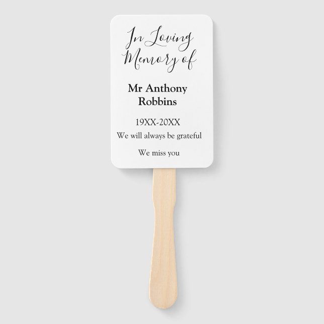 In Love Erinnerung an Namensbeerdigung Erinnerung  Fächer (Vorderseite)