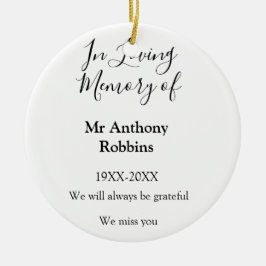 In Love Erinnerung an Namensbeerdigung Erinnerung  Keramik Ornament
