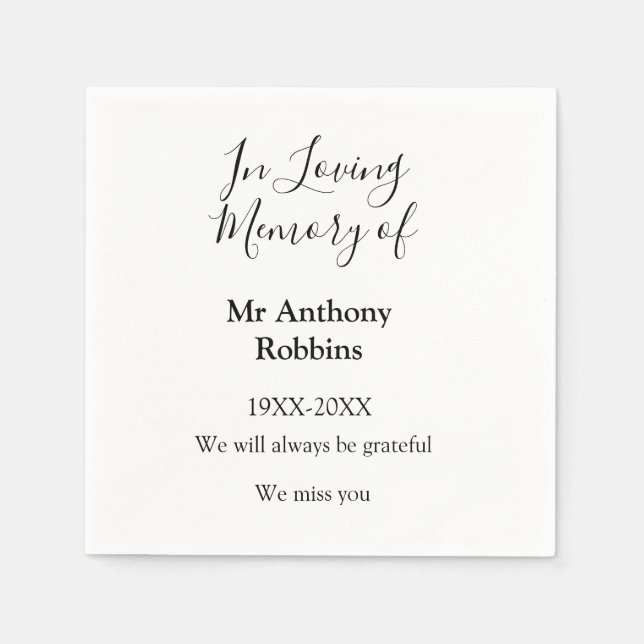 In Love Erinnerung an Namensbeerdigung Erinnerung  Serviette (Vorderseite)
