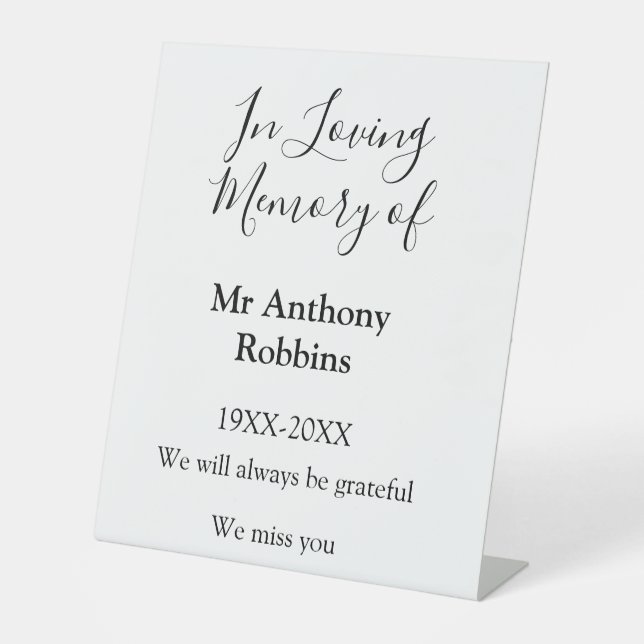 In Love Erinnerung an Namensbeerdigung Erinnerung  Sockelschild (Vorderseite)