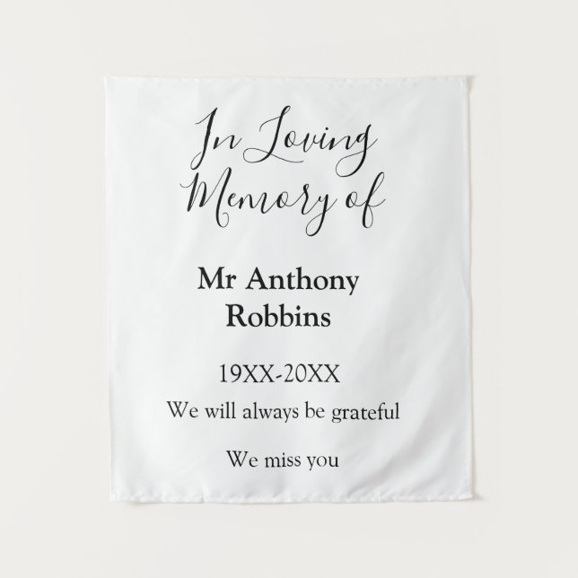 In Love Erinnerung an Namensbeerdigung Erinnerung  Wandteppich (Vorderseite)