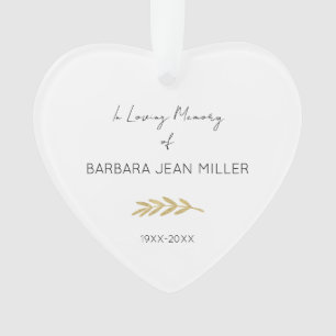 In Love Gedächtnis des NAME JAHR Gold Blumenherz Ornament