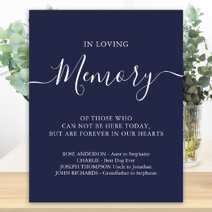 In Love Gedächtnis Hochzeit Memorial Navy Blau Poster