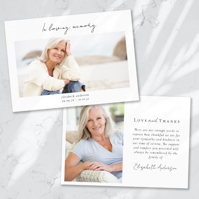 In Love Memory 2 Foto Beileid Dankeskarte (Von Creator hochgeladen)
