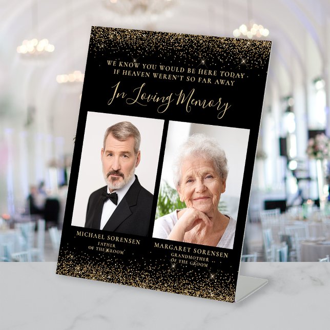 In Love Memory 2 Foto Black Gold Hochzeit Sockelschild (Von Creator hochgeladen)