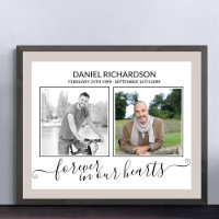 In Love Memory 2 Foto EleganT Script Beerdigung