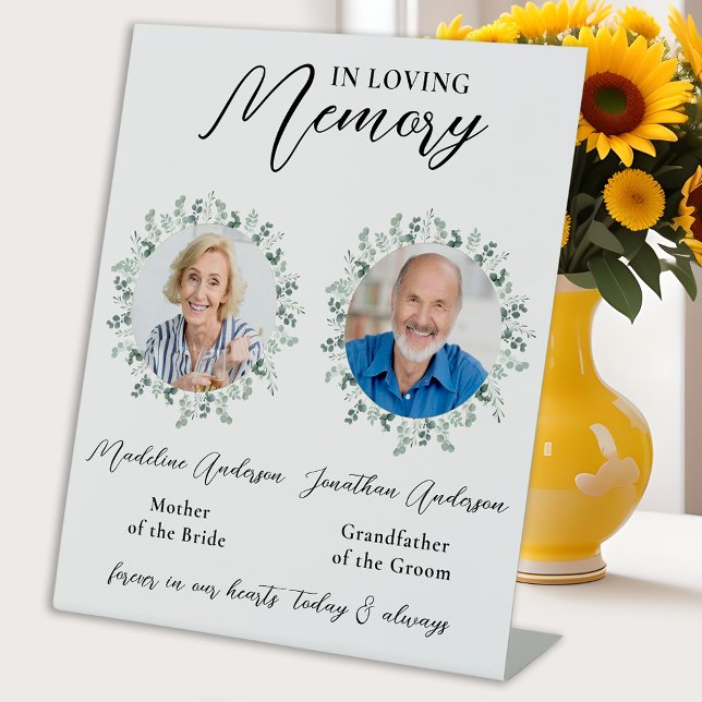 In Love Memory 2 Foto Grüne Gedenkfeier Hochzeit Sockelschild (Von Creator hochgeladen)