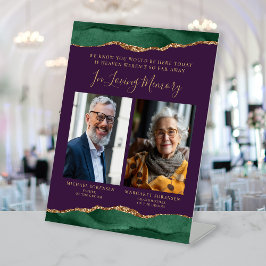 In Love Memory 2 Foto Grüne Lila Hochzeit Sockelschild