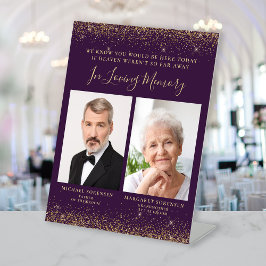 In Love Memory 2 Foto Lila Goldhochzeit Sockelschild