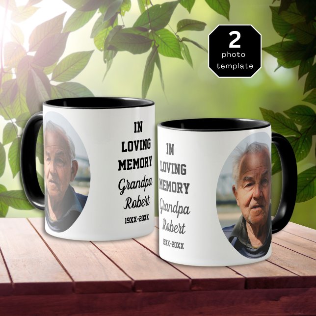 In Love Memory 2 Foto Memorial Keepake Tasse (In Loving Memory 2 Photo Memorial Keepsake Mug)