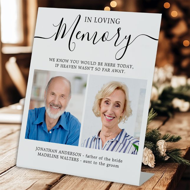 In Love Memory 2 Foto Moderne Gedächtnishochzeit Sockelschild (Von Creator hochgeladen)