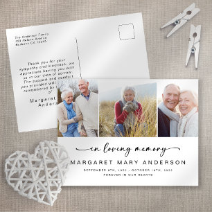 In Love Memory 3 Foto Beerdigung Vielen Dank Postkarte