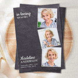 In Love Memory 3 Foto Memorial Beerdigung Beileid Dankeskarte