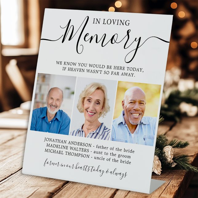 In Love Memory 3 Foto Moderne Gedächtnishochzeit Sockelschild (Von Creator hochgeladen)