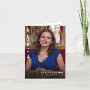 In Love Memory 4-Foto Beerdigung/Memorial Dankeskarte