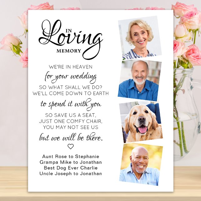 In Love Memory 4 Foto Heaven Wedding Memorial Poster (Von Creator hochgeladen)