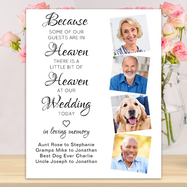 In Love Memory 4 Foto Heaven Wedding Memorial Poster (Von Creator hochgeladen)