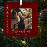 In Love Memory | 5 FotoCollage | Memorial Ornament Aus Metall<br><div class="desc">Erstellen Sie einen Denkmal-Sake, um Ihren Lieben mit unserem individuellen Weihnachtsbaumschmuck zu ehren. Das Design umfasst ein großes Bild auf der Vorderseite, das mit ihrem Namen und wichtigen Daten versehen ist, sowie eine Collage mit 4 weiteren Fotos auf der Rückseite. Eine schöne Stimmung, "In Loving Memory", ist auch auf der...</div>