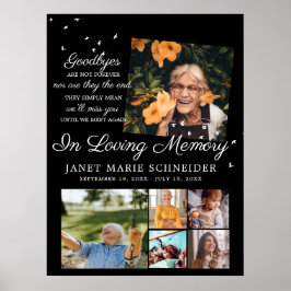 In Love Memory | 6 Foto Collage Beerdigung Poster