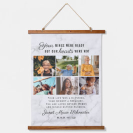 In Love Memory | 6 Foto Collage Beerdigung Wandteppich Mit Holzrahmen