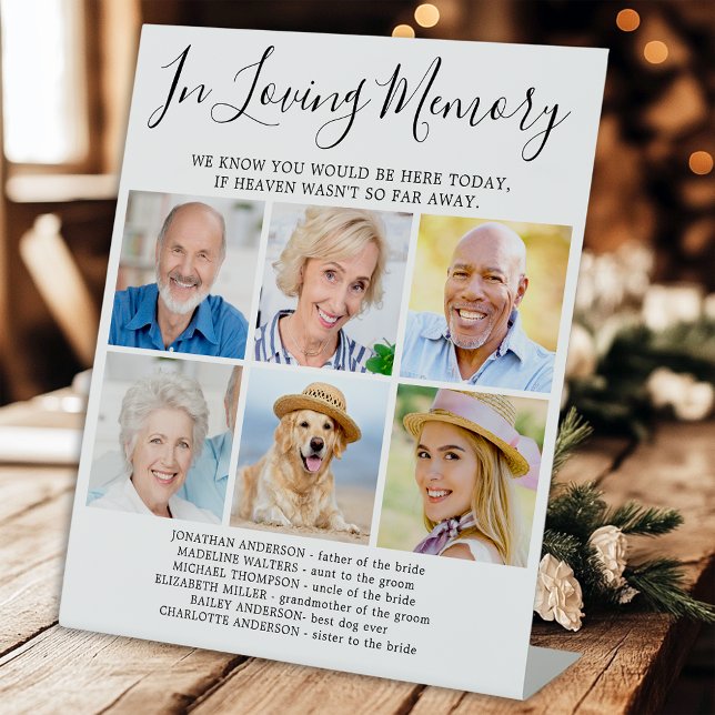 In Love Memory 6 Foto Moderne Gedächtnishochzeit Sockelschild (Von Creator hochgeladen)