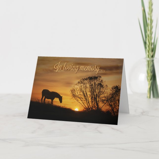In Love Memory and Deepest Beileid Horse Card Karte (Vorderseite)