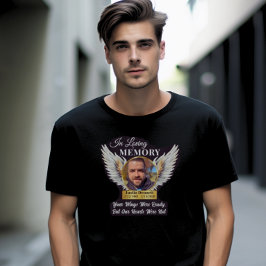 In Love Memory Angel Wings Foto Memorial T-Shirt