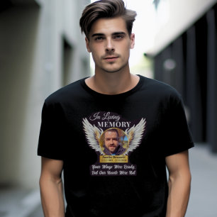 In Love Memory Angel Wings Foto Memorial T-Shirt
