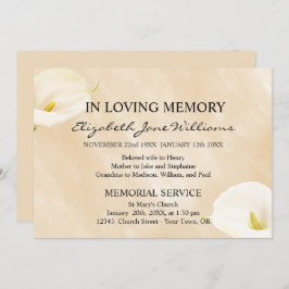 In Love Memory | Beerdigung | Aquarellfarben Lilie Einladung