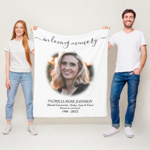 In Love Memory Beerdigung Foto Tribut Fleecedecke
