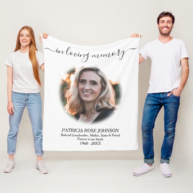 In Love Memory Beerdigung Foto Tribut Fleecedecke (Beispiel)