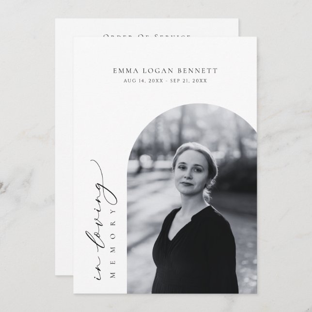 In Love Memory Beerdigung Reihenfolge des Dienstpr Programm (Vorne/Hinten)