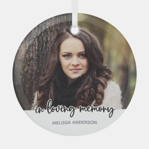 In Love Memory Beileid Keepake Memorial Foto Ornament Aus Glas