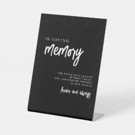 In Love Memory Black and White Wedding Sign Sockelschild