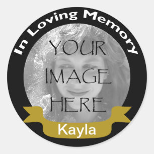 In Love Memory Black Gold Foto Sticker