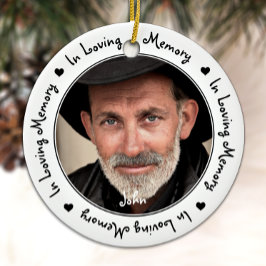 In Love Memory Black Keepake Weihnachts-Foto Keramik Ornament