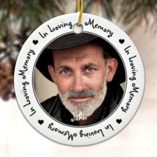 In Love Memory Black Keepake Weihnachts-Foto Keramik Ornament