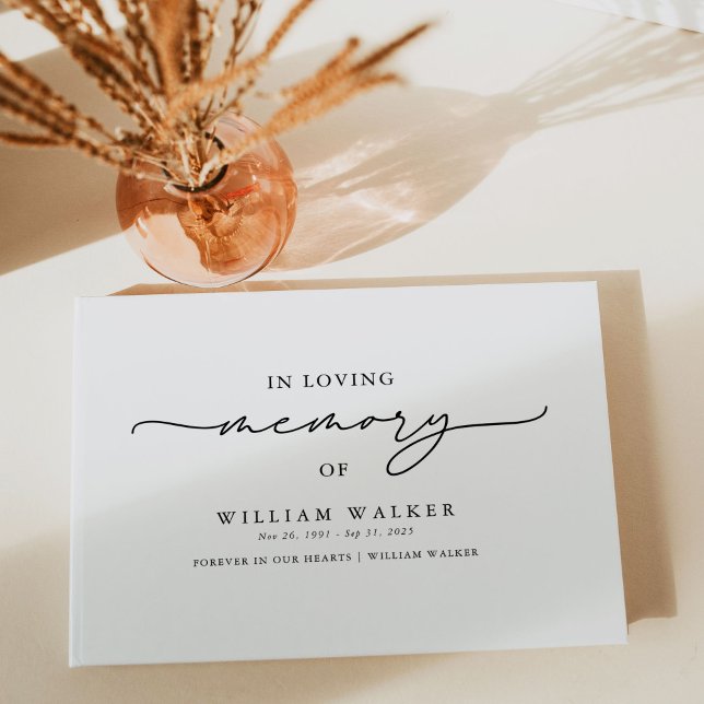 In Love Memory Black & White Gedenkfeier Gästebuch (Von Creator hochgeladen)