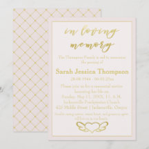 In Love Memory - Blush & Gold Memorial Service