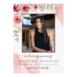 In Love Memory Blush Red Blume Beerdigung Fotodruck