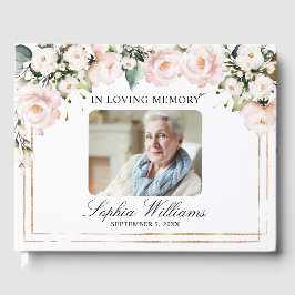 In Love Memory Blush Rose Blume Beerdigung Gästebuch