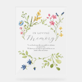 In Love Memory Boho Wedding Memorial Acrylschild