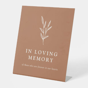 In Love Memory Burnt Orange Botanische Hochzeit Pe Sockelschild
