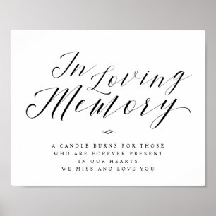 In Love Memory Calligraphy Script Memorial Sign Poster
