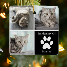 In Love Memory Cat Memorial Custom Pet Foto Keramikornament