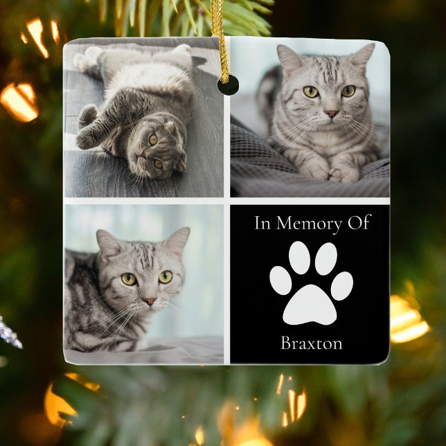 In Love Memory Cat Memorial Custom Pet Foto Keramikornament (Von Creator hochgeladen)